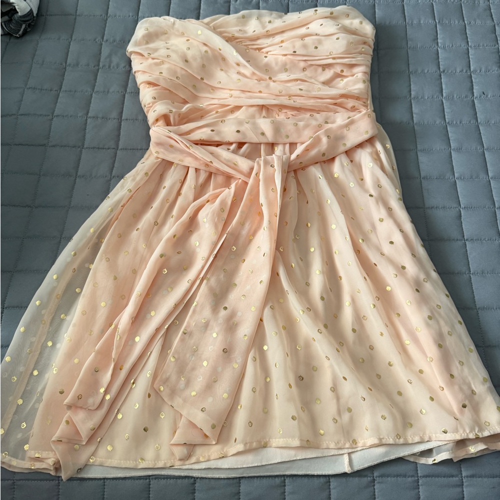 Strapless Peach Dress with Gold apples women’s M
